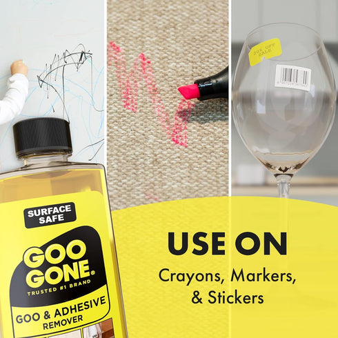 Goo Gone Original Liquid - 8 Ounce and Sticker Lifter - Surface Safe Adhesive Remover Safely Removes Stickers Labels Decals Residue Tape Chewing G...