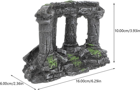 PRETYZOOM Resin Roman Column Ornament, Miniature Column for Aquarium Decorations, Aquarium Decorative Accessories, Fish Aquarium Rock Cave for Shr...