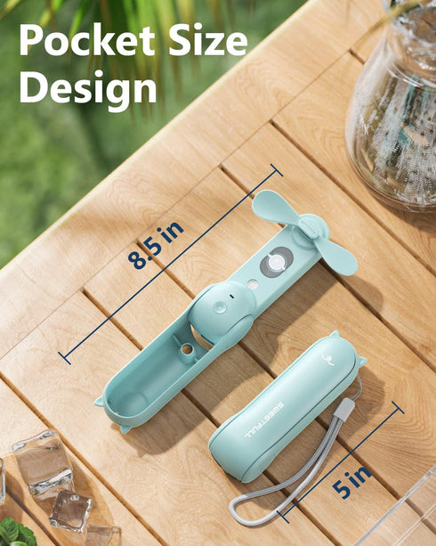 SWEETFULL Misting Fan, Portable, Handheld Personal Mister Small Fan, Rechargeable Mini Spray Water Mist Fan For Kids Women For Travel, Outdoors, H...
