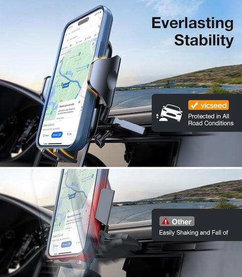 VICSEED Military-Grade Sturdy Car Phone Holder Mount, ???????????????? ???????? ?????????? Metal CD Slot & Air Vent Thick Case Friendly Phone Moun...