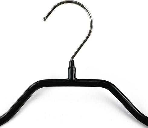 Mawa by Reston Lloyd BodyForm Series Non-Slip Space-Saving Extra Wide Clothes Hanger For Jackets, Suits & Coats, Style 46/L, Set of 5, Black...