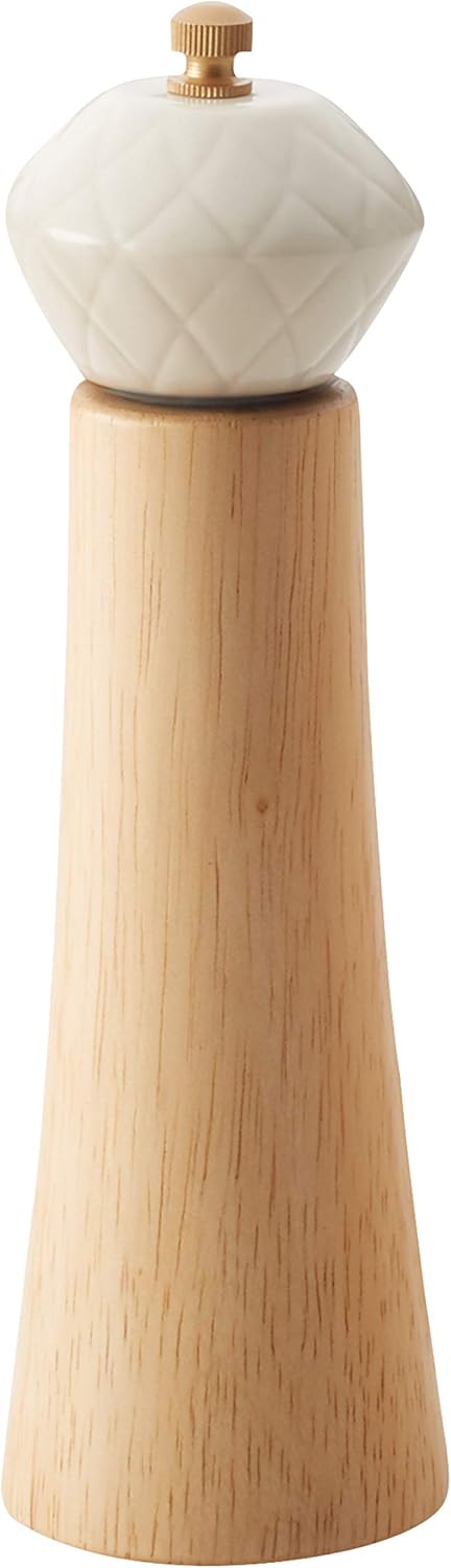 Ayesha Curry Pantryware Parawood Salt or Pepper Shaker/Spice Grinder, 1 Piece, French Vanilla...