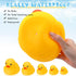 Junkin 5 Pcs Bath Ducks Yellow Rubber Duck without Hole Bath Toy Waterproof No Noise Funny Ducks Family Baby Shower Toy for Boys Girls Birthday Pa...
