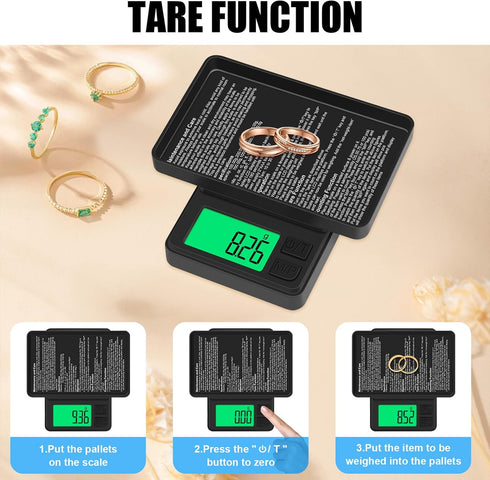 Digital Pocket Scale 500g x 0.01g, Diyife® Portable Precision Gram Scale Jewelry Scale with Protective Cover, Backlit LCD, 7 Units Tare, for Food,...