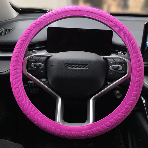 Car Steering Wheel Cover Silicone Steering Wheel Cover 13 Colors for Choice (Pink)...