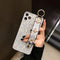 aowner iPhone 13 Pro Max Silver Glitter Bee Case with Stand, Strap & Diamond Wrist Bracket - 6.7 Inch, Shockproof...