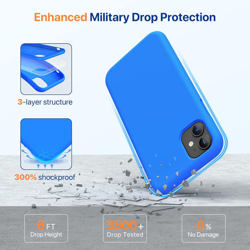 Miracase Designed for iPhone 11 Phone Case, with Screen Protector, Liquid Silicone Gel Rubber Full Body Drop Protection Shockproof Cover Phone Cas...