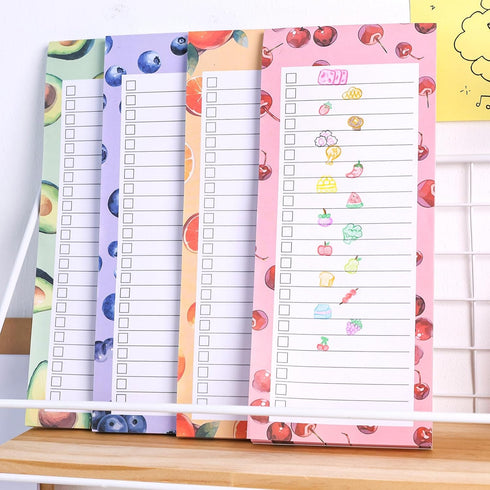 4PCS Magnetic Notepads for Refrigerator, Notepads for Grocery List Shopping List To-Do List Reminders Fruit Design 50 Sheets...