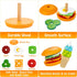 Bravmate Wooden Montessori Toys for 1 2 3 Years Old Kids, Realistic Burger & Ice Cream Toy, Stacking & Pretend Play for Little Chef, Preschool Pla...