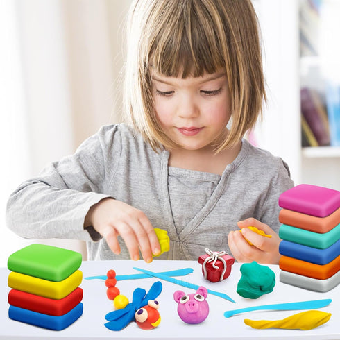 ESSENSON Magic Clay - Air Dry Clay 14 Colors, Modeling Clay for Kids with Tools, Soft & Ultra Light, Toys Gifts for Age 3 4 5 6 7 8+ Years Old Boy...