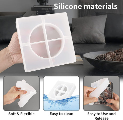 Ashtray Resin Mold and Spice Grinder Mold, Large Square Silicone Molds for Resin, Herb Grinder Mold for Resin Casting, Epoxy Resin Mold for DIY Cr...