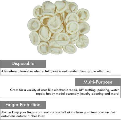 Disposable Latex Finger Cots 200pcs (Medium), Anti-static Rubber Fingertips Protective Finger Gloves Applicators for Electronic Repair, Painting, ...