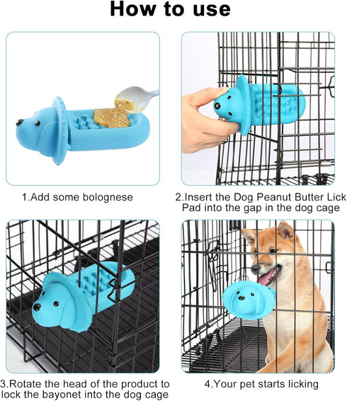 Dog Crate Training Tool Lick Toy for Dogs Training Behavior, Soft Rubber Crate Entertainment Toys Puppy Slow Feeder Pad, Peanut Butter Treat Dispe...