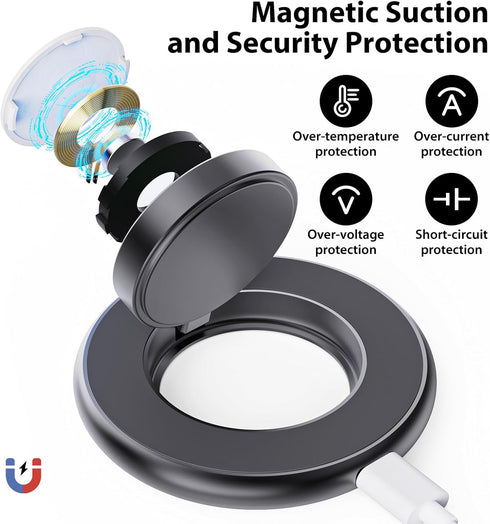 5W Fast Wireless for Apple Watch Charger, Aluminum Alloy Portable Magnetic Charging Station with USB-C Cable, Compatible with iWatch Series Ultra/...