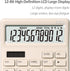 Standard Calculator 12 Digit,Beige Desktop Dual Power Battery and Solar,Desk Calculators with Large LCD Display,Perfect for Home, Office,and Schoo...