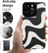 MZELQ Compatible with iPhone 15 Pro Case, Cute Pattern Wave Black and White, Screen Protector Camera Protection Lens Shockproof Phone Case for Gir...