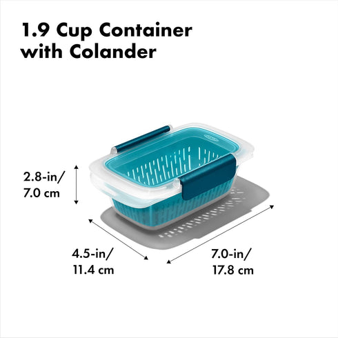 OXO GG PREP AND GO CONTAINER WITH COLANDER...
