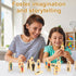 30 Pcs Wooden Community Helpers Toys Small Professionals Wooden Character Set Cute Career Blocks Wood People Figures for Classroom Open Ended Stem...