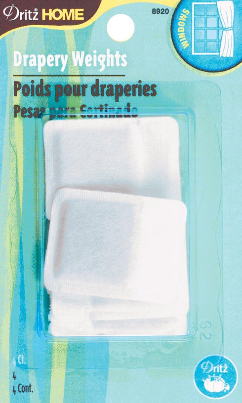 Dritz Home 8920 Covered Lead Drapery Weights (4-Piece) , White...