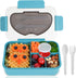 Bento Lunch Boxes for Adults, Blue, 5 Compartment Lunch Box Containers, Reusable & Leakproof, 9 x 6.5 x 2.7 in...