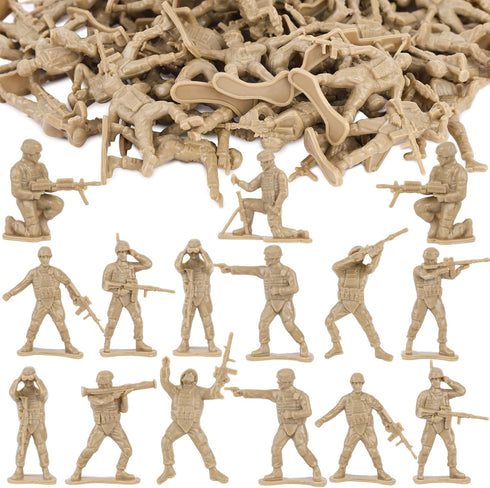 3 otters 100PCS Army Men Toy Soldiers, Army Men Playset Plastic Soldier Figures Multiple Poses for Boys Birthday Gift Yellow...