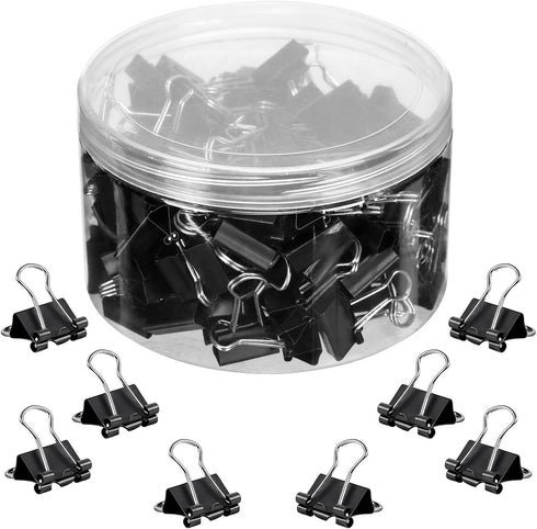 JANYUN Mini Binder Clips, 150Pcs15 mm /0.6 Inch Small Paper Clamps Metal Clips for Office School Home Supplies (Black)...