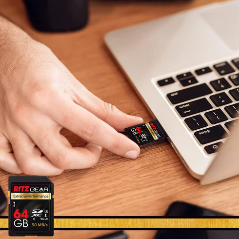 Ritz Gear 64GB High-Speed SDXC UHS-II SD Card, C10, U3, V60, Full-HD & 8K Memory Card for DSLR, Cinema-Quality Video Cameras...