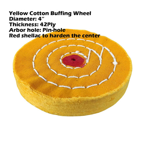 PURUI 7PC 4 Inch Buffing Wheel Kit for Drill or Mini Bench Grinder-Includes 3PC Buffing Wheels with Shellac Pin-Hole Center-3PC 100g Bar Brown, Bl...