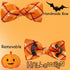 Fall Dog Collar, Pet Collar Dog Bow Orange Plaid Dog Collar Girl Boy Holiday Pet Dog Collar Gift Bow Dog Collar Cute Soft Puppy Collar for Large D...