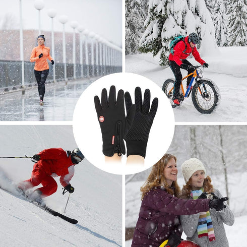 Work Gloves, Touch Screen Flex Grip Winter Gloves, Warm Fleece, Windproof, Outdoor, Black, Medium...