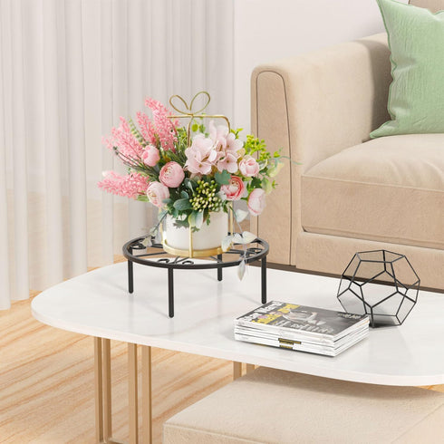 10.24IN Short Plant Stand-Heavy Duty Flower Pot Stand, Potted Plant Holder, Anti-rust Metal Plant Pot Shelf for Room Indoor and Outdoor Courtyard,...