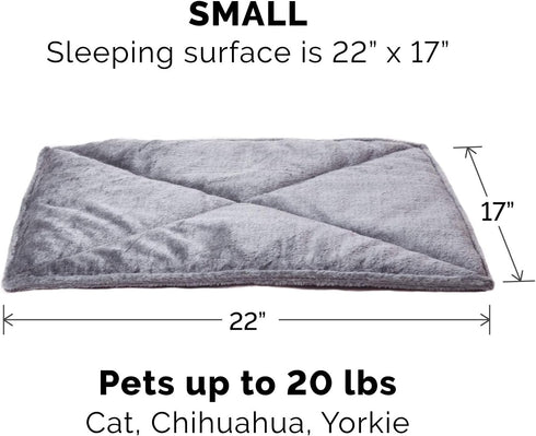 Furhaven ThermaNAP Self-Warming Cat Bed for Indoor Cats & Small Dogs, Washable & Reflects Body Heat - Quilted Faux Fur Reflective Bed Mat - Gray, ...