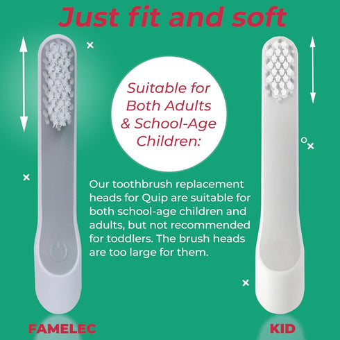 8 Packs for Quip Toothbrush Replacement Heads with Soft Bristles, Compact & Flexible, Head Refill Fit for Quip Toothbrush Heads, Compatible with Q...
