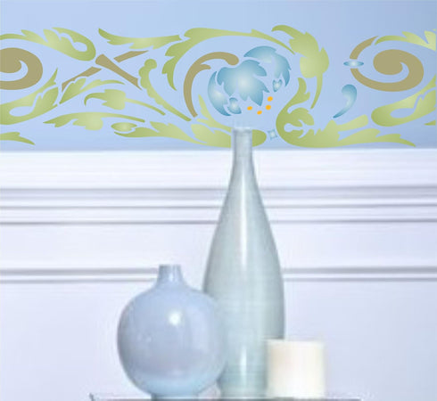Art Nouveau Stencil, 16.5 x 4.5 inch - Classic New Art Border Stencils for Painting Template...