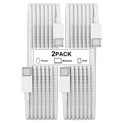 Type C to Type C Fast Charging Cable for iPhone15 pro,2Pack Nylon Braided USB C to USB C 10 feet Charger Cable for iPhone15 pro max/iPhone15 Mini/...