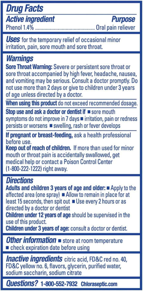 Chloraseptic Sore Throat Spray, Citrus, 6 fl oz (Pack of 1)...