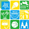 36pcs Summer Beach Drawing Stencils for Kids 8 Inch Sidewalk Chalk Stencils Painting Large Washable Reusable Tropical Palm Tree Themed Primary Sha...
