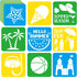 36pcs Summer Beach Drawing Stencils for Kids 8 Inch Sidewalk Chalk Stencils Painting Large Washable Reusable Tropical Palm Tree Themed Primary Sha...