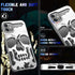 for iPhone 12 Phone Case for Men Women, Cool Skull Skeleton Funny Gothic Hollow Phone case for Apple 12 Cute Hollowed Plated Shockproof Cover for ...
