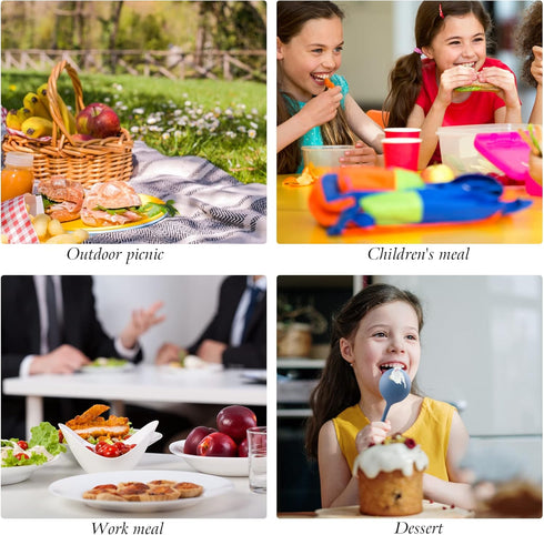 Reusable Utensils Set with Case, 2 Sets Travel Utensils with Case, Camping Utensil Set Portable Utensils Set for Lunch Box School Picnic Travel Ca...