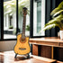 Miniature Guitar with Stand and Case, Mini 6 Strings Acoustic Cutaway Guitar Musical Instruments Miniature Guitar Model Home Decoration (Wood)...