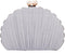 Women Mini Pleated Seashell Evening Clutch Handbag Chain Strap Cross-body Bag...