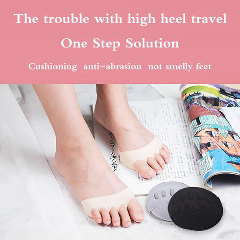 Reusable Honeycomb Fabric Forefoot Pads Soft Ball of Foot Cushions Metatarsal Pads for Women Men Prevention Pain Relief (Black,Beige,Grey,White)...