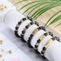 King Crown 40pc Round Zircon Rhinestone Beads Tube - Cubic Zirconia Diamond Cut Cube Spacer Beads for Jewelry Making Bracelet Connector DIY (Gold,...