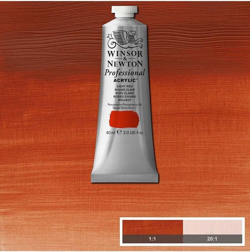 Winsor & Newton Professional Acrylic Paint, 60ml (2-oz) Tube, Light Red...