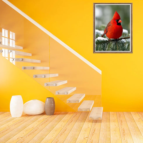 Bimkole DIY 5D Diamond Painting Red Bird Leaves by Number Kits Paint with Diamonds Arts Supply Canvas Wall Decor, 12x12inch(M1-355)...