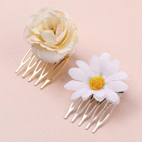 20PCS Small Hair Side Combs French Teeth Hair Combs for Women 5 Teeth Tiny Hair Clip Combs Silver and Gold Plain Blank Crafting DIY Slide Combs Br...