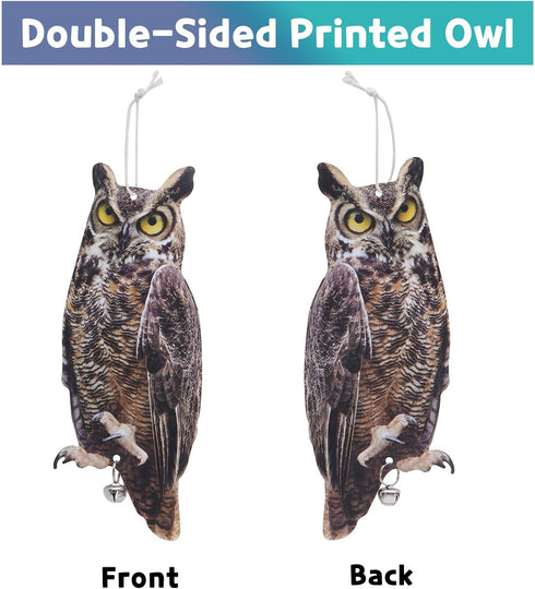 Owl to Keep Birds Away, 4Pack Bird Scarers Fake Owl Bird Reflective Devices to Keep Birds Away from Window Garden Farm...