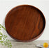 Solid Wood Serving Tray, Round Non-Slip Tea Coffee Snack Plate Food Meals Serving Tray with Raised Edges for Home Kitchen Restaurant (9.5inch, Bro...