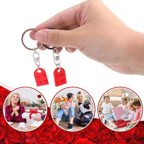 Teaaha 2 PCS Heart Keychain Set for Couples - Cute Brick Heart Matching Keychains...